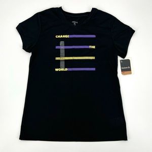 Reebok Short Sleeve ‘Black/Purple/Gold’ Training Top Girls Size XLarge